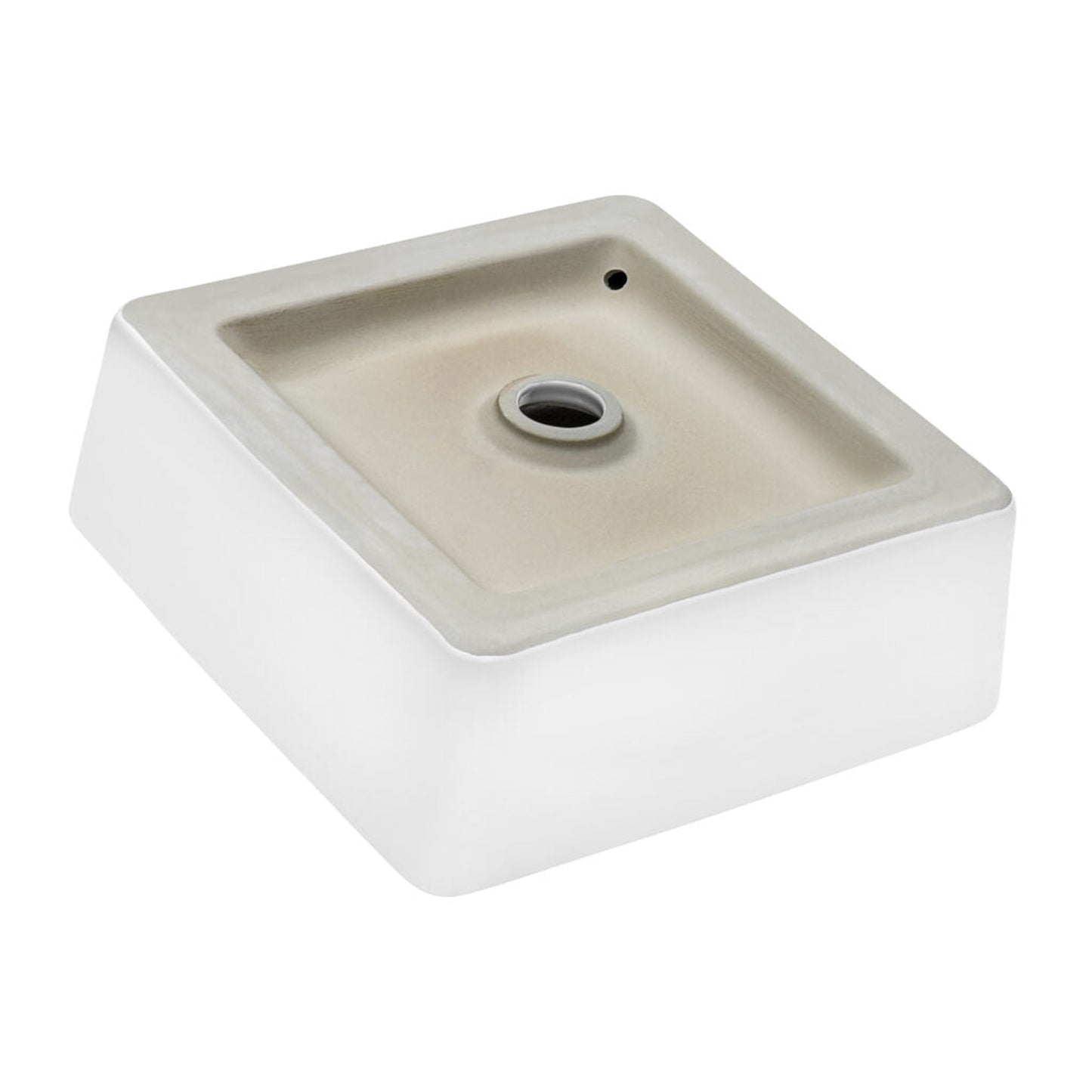 Ruvati Vista 15” x 15” Square White Above Counter Porcelain Ceramic Bathroom Vessel Sink