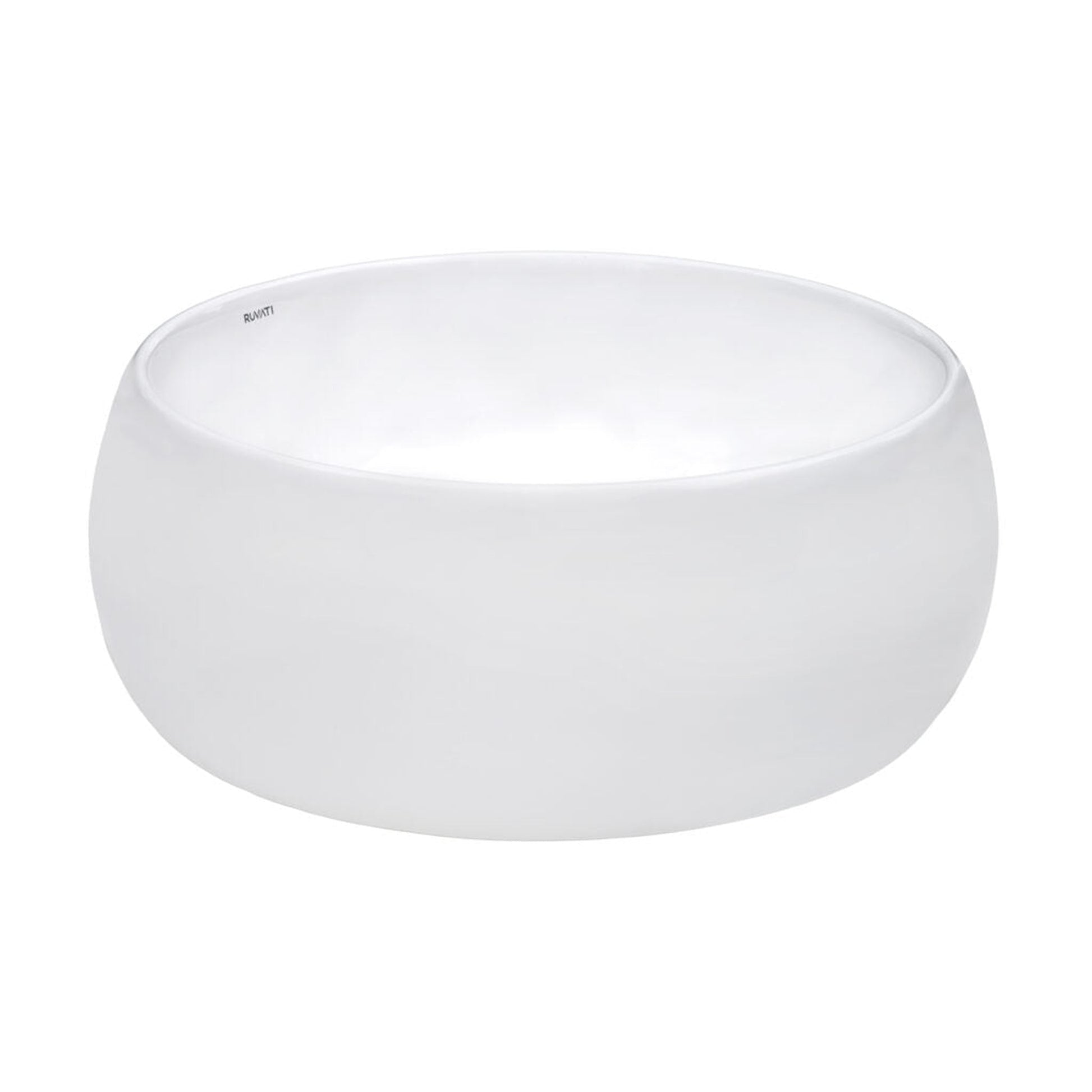Ruvati Vista 16” x 16” Round White Circular Above Counter Porcelain Ceramic Bathroom Vessel Sink