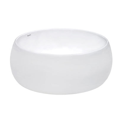 Ruvati Vista 16” x 16” Round White Circular Above Counter Porcelain Ceramic Bathroom Vessel Sink