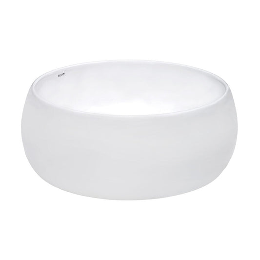 Ruvati Vista 16” x 16” Round White Circular Above Counter Porcelain Ceramic Bathroom Vessel Sink