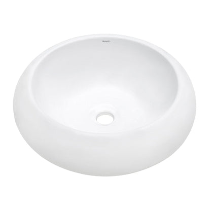 Ruvati Vista 18” x 18” Round White Circular Above Counter Porcelain Ceramic Bathroom Vessel Sink