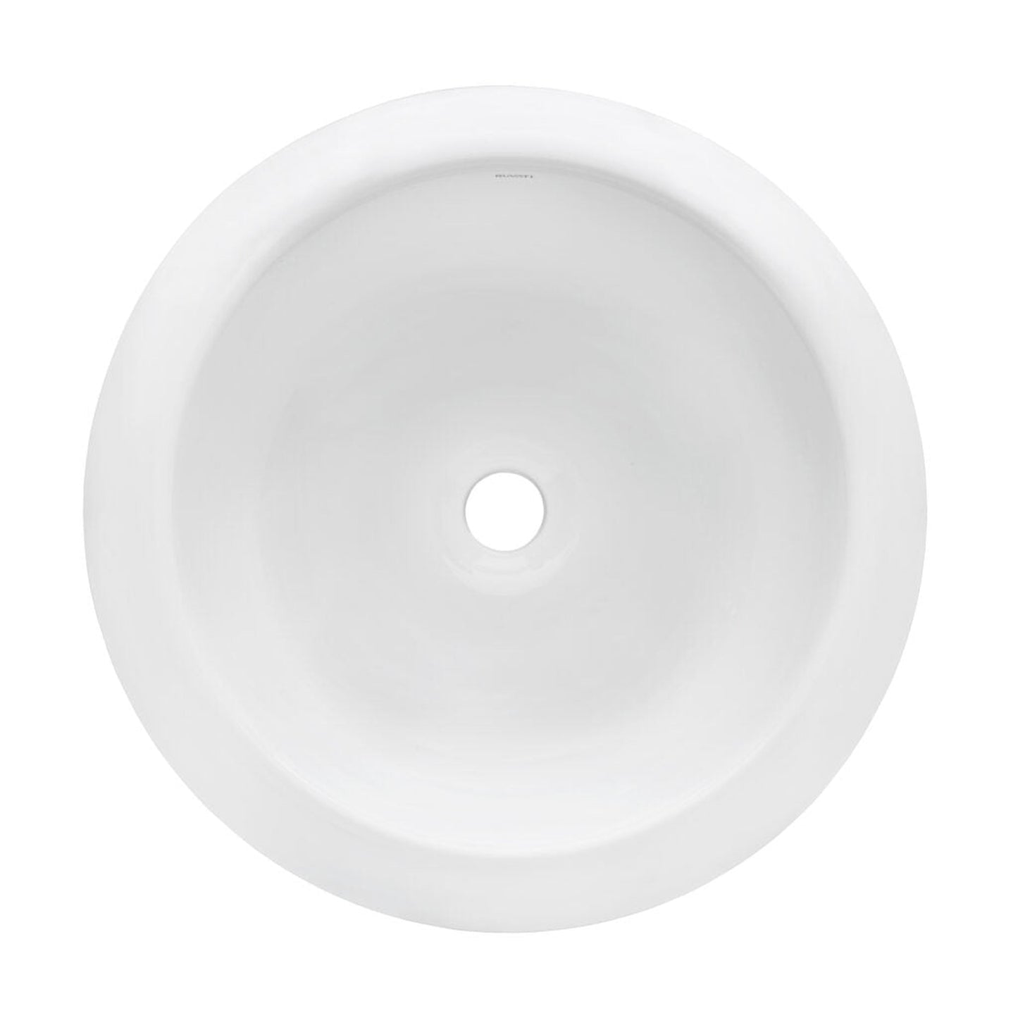Ruvati Vista 18” x 18” Round White Circular Above Counter Porcelain Ceramic Bathroom Vessel Sink