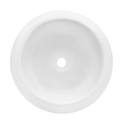 Ruvati Vista 18” x 18” Round White Circular Above Counter Porcelain Ceramic Bathroom Vessel Sink