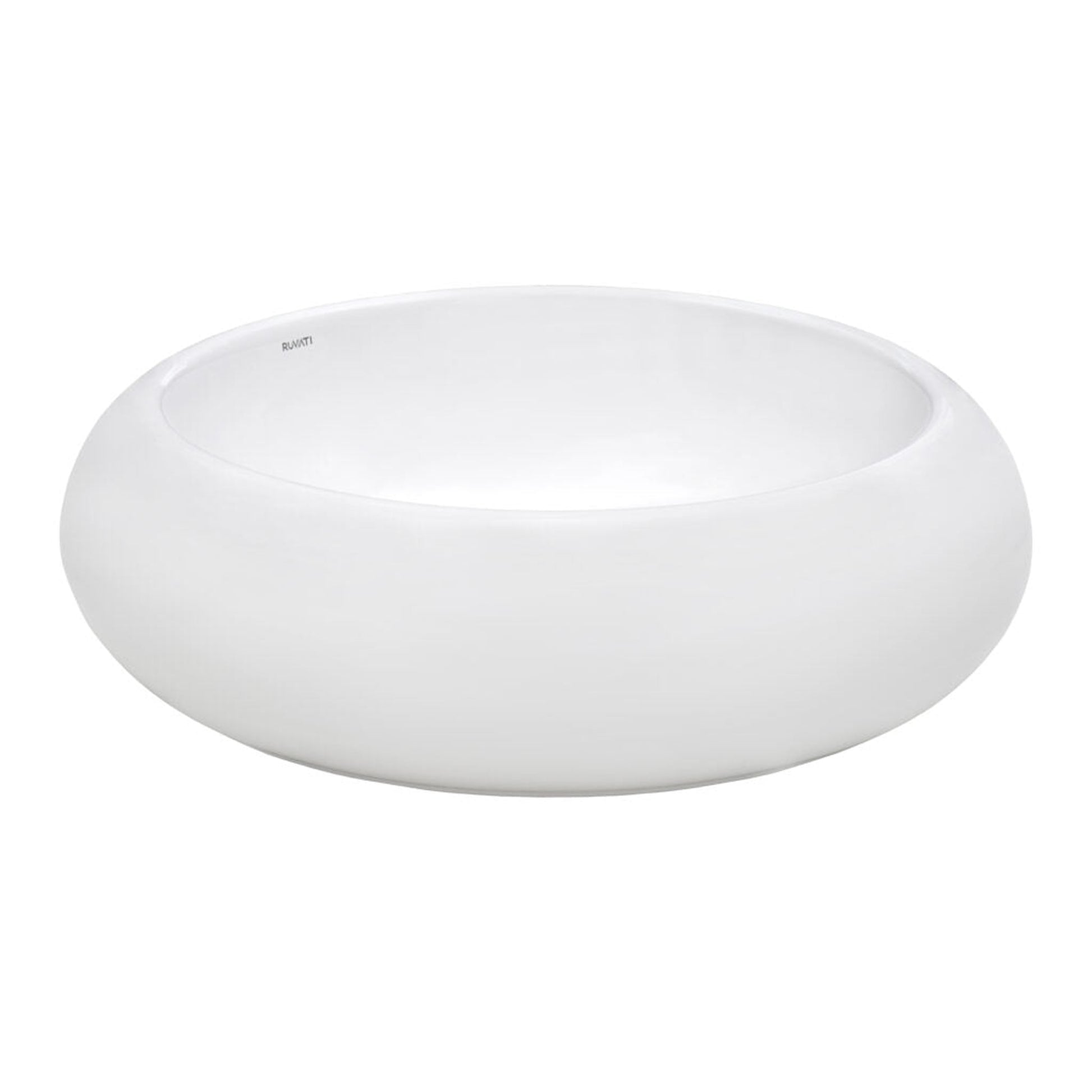 Ruvati Vista 18” x 18” Round White Circular Above Counter Porcelain Ceramic Bathroom Vessel Sink