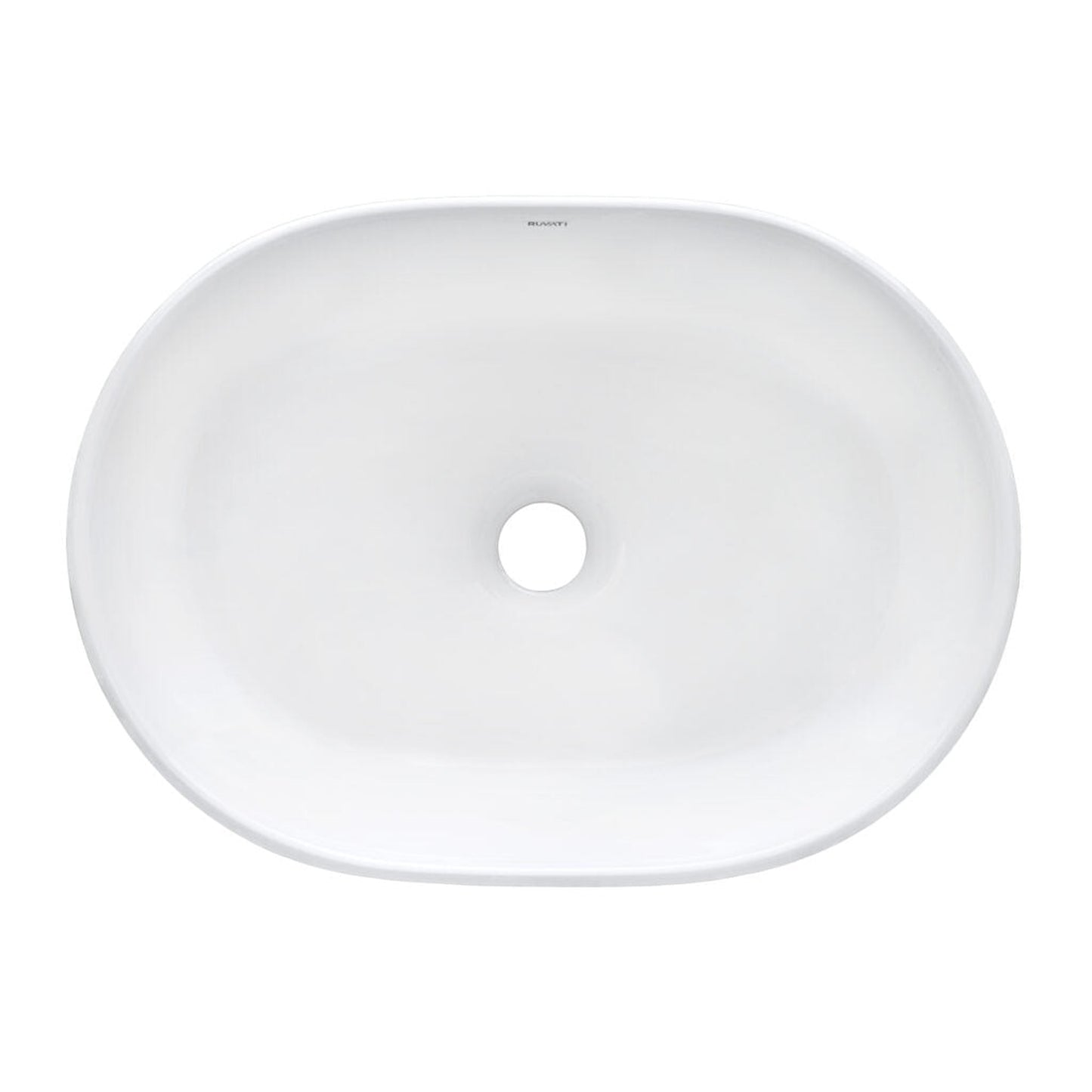 Ruvati Vista 19” x 14” Oval White Above Counter Porcelain Ceramic Bathroom Vessel Sink