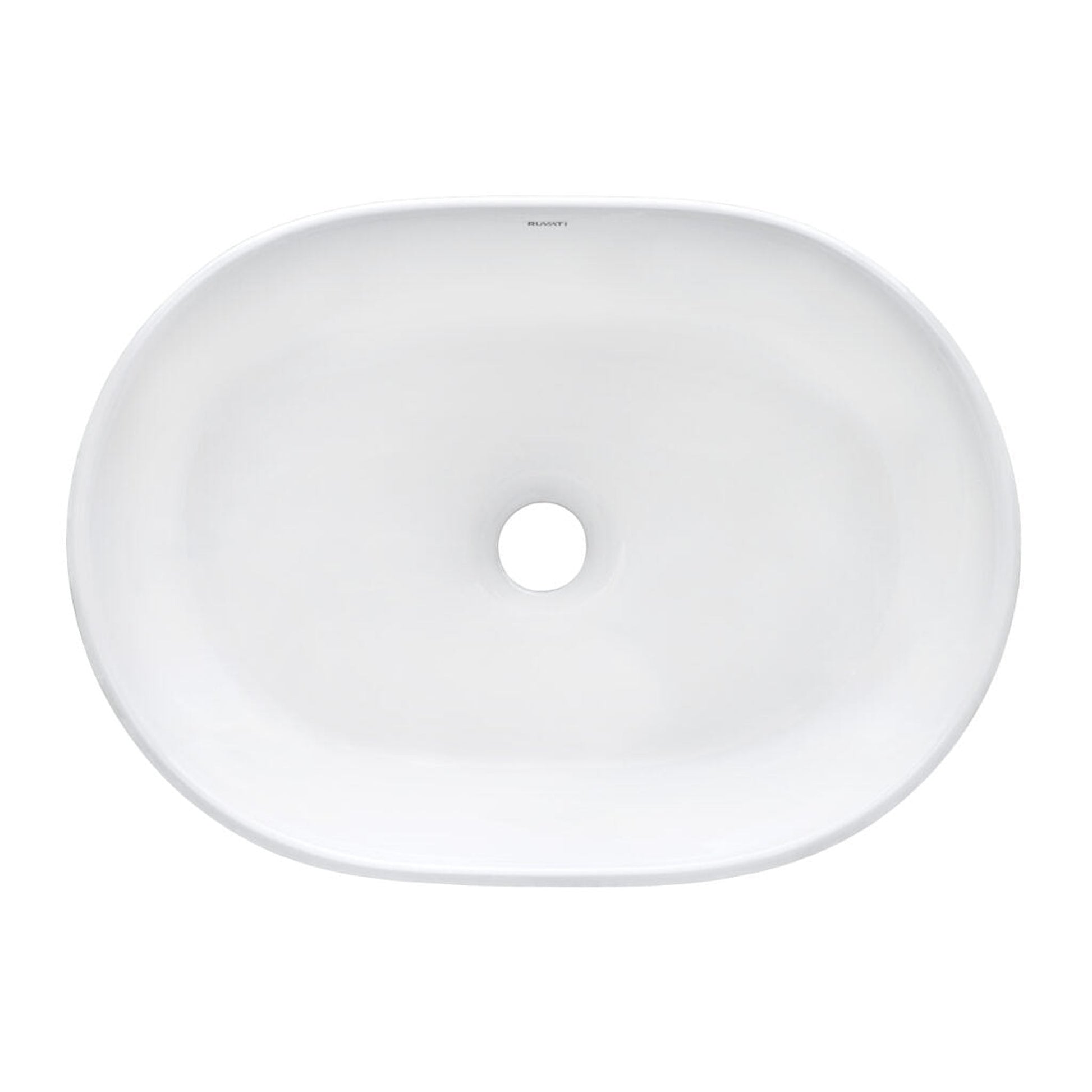 Ruvati Vista 19” x 14” Oval White Above Counter Porcelain Ceramic Bathroom Vessel Sink