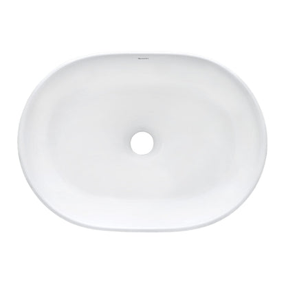 Ruvati Vista 19” x 14” Oval White Above Counter Porcelain Ceramic Bathroom Vessel Sink
