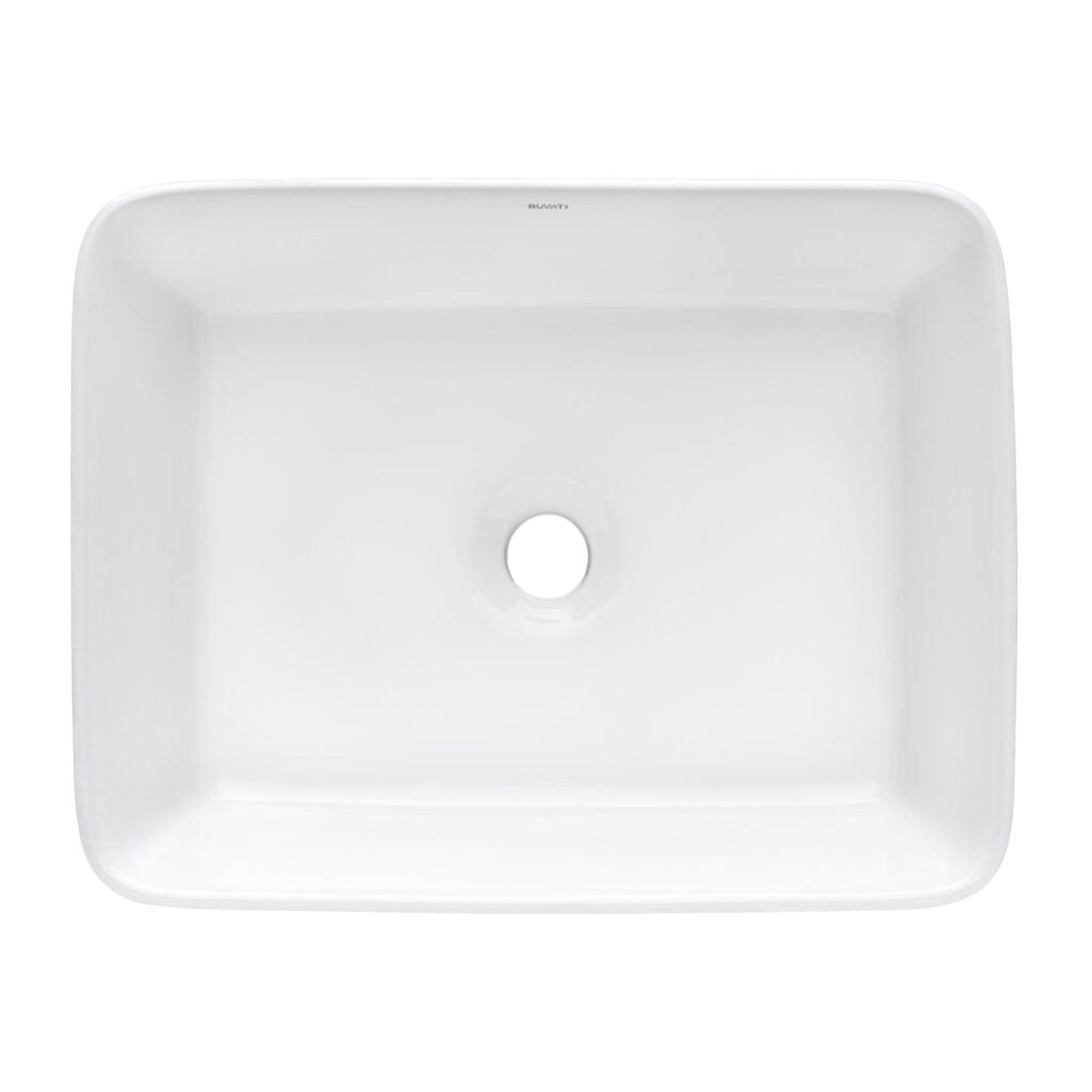 Ruvati Vista 19” x 14” Rectangular White Above Counter Porcelain Ceramic Bathroom Vessel Sink