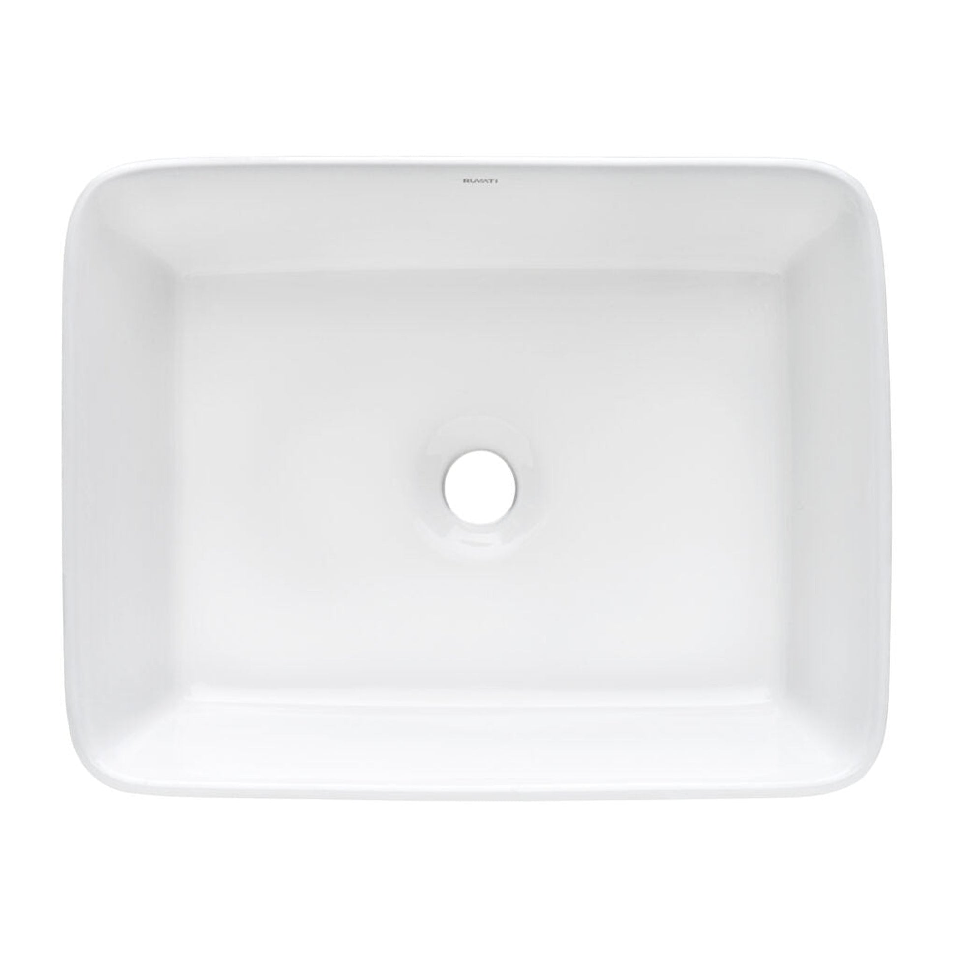 Ruvati Vista 19” x 14” Rectangular White Above Counter Porcelain Ceramic Bathroom Vessel Sink