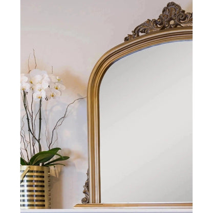 SBC Decor Amarone 39" x 44" Wall-Mounted Wood Frame Dresser Mirror In Antique Gold Finish