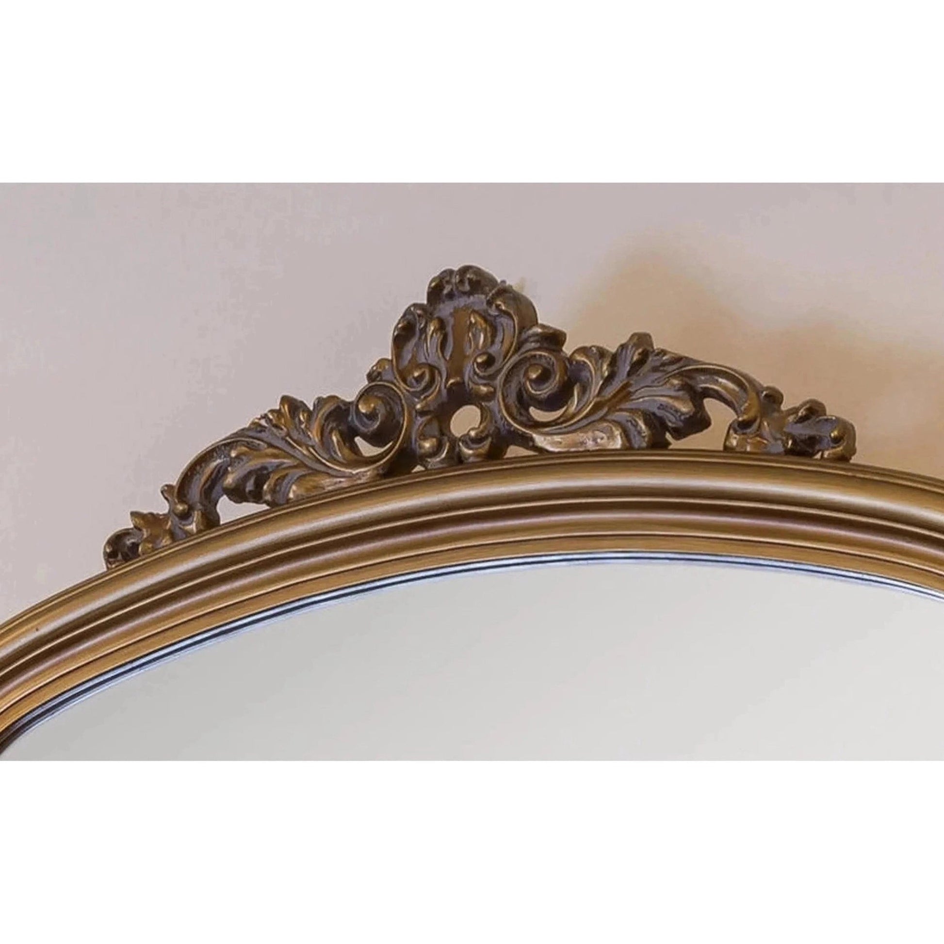 SBC Decor Amarone 39" x 44" Wall-Mounted Wood Frame Dresser Mirror In Antique Gold Finish