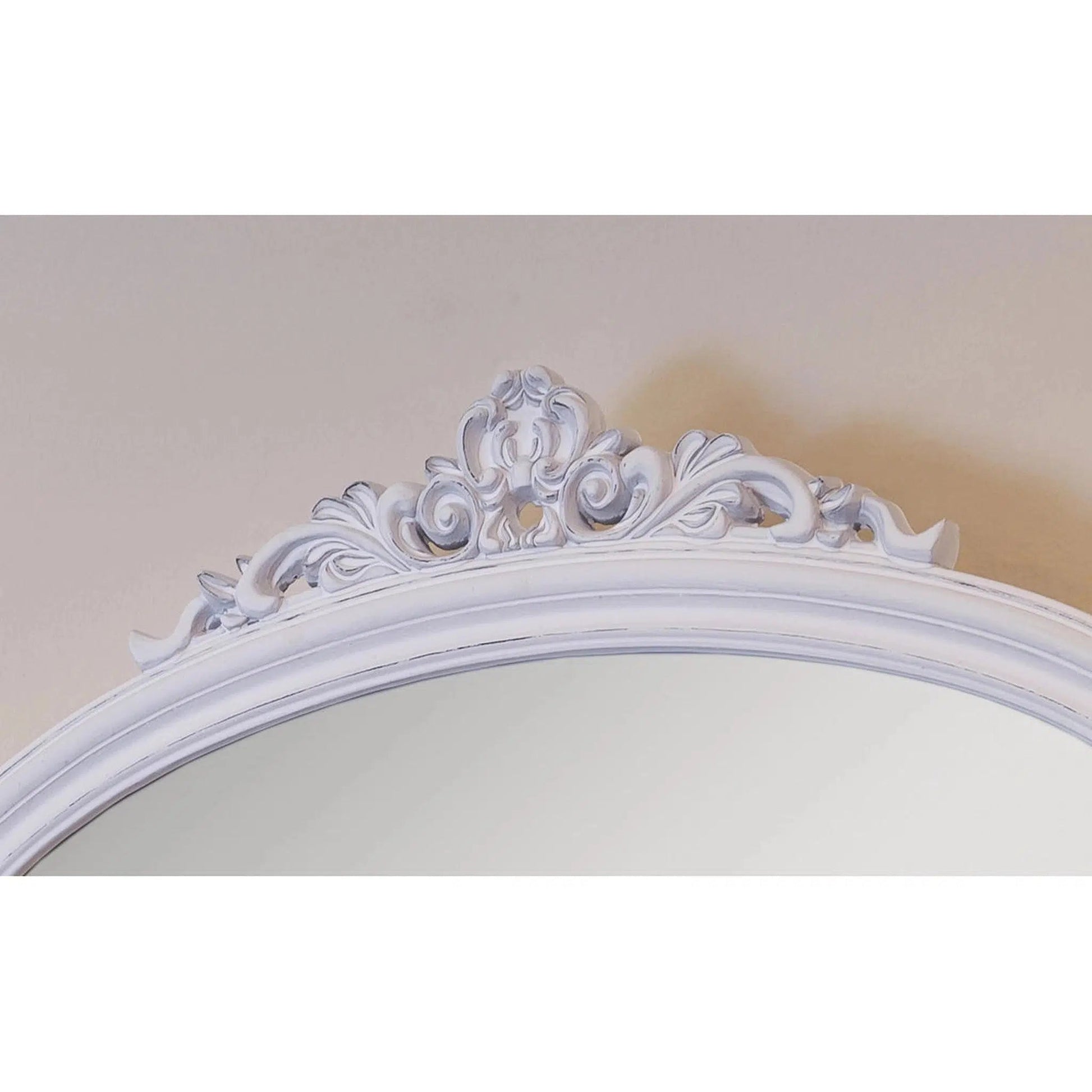 SBC Decor Amarone 39" x 44" Wall-Mounted Wood Frame Dresser Mirror In Matte White Finish