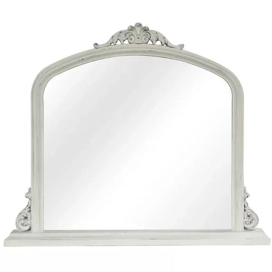 SBC Decor Amarone 39" x 44" Wall-Mounted Wood Frame Dresser Mirror In Matte White Finish
