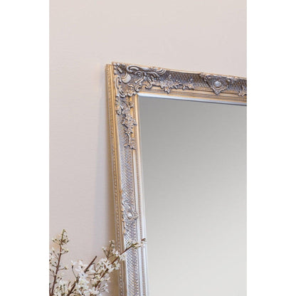 SBC Decor Belgrave 38" x 69" Wall-Mounted Full Length Wood Frame Leaner Dressing Mirror In Antique Gold Finish