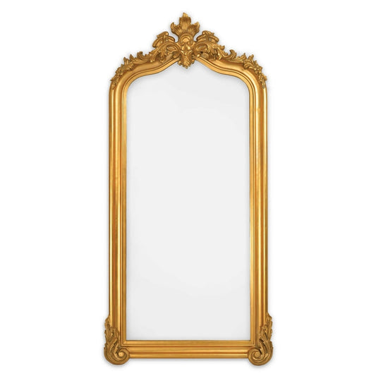 SBC Decor Blenheim 38" x 86" Wall-Mounted Wood Frame Leaner Dresser Mirror In Antique Gold Finish