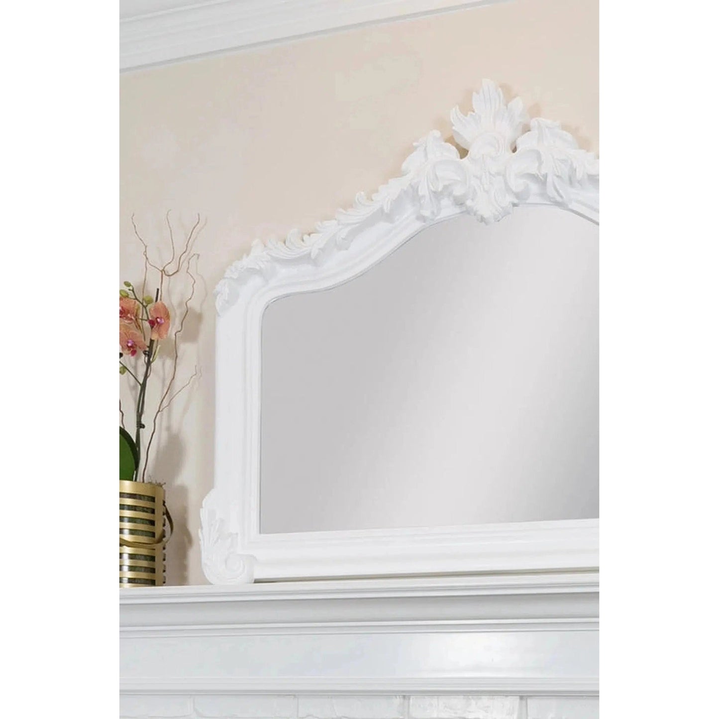 SBC Decor Blenheim 40" x 50" Wall-Mounted Wood Frame Dresser Mirror In Matte White Finish