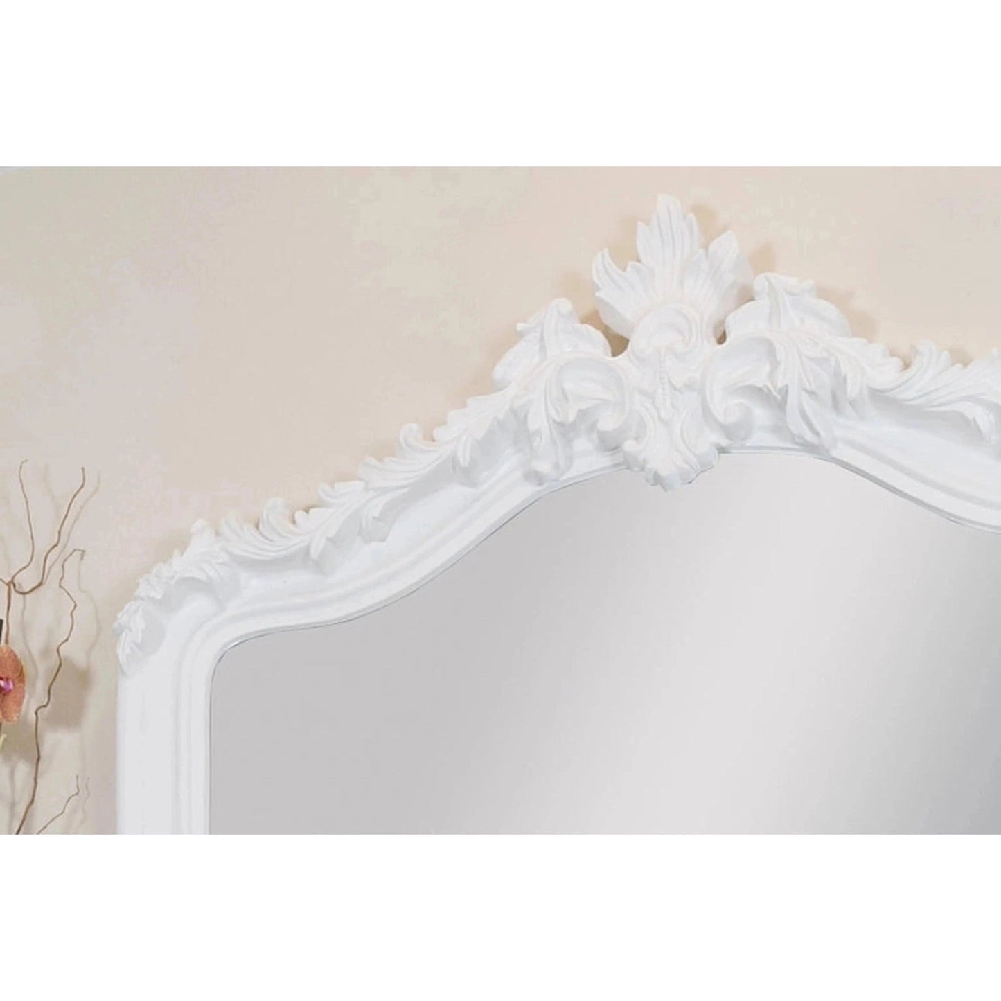 SBC Decor Blenheim 40" x 50" Wall-Mounted Wood Frame Dresser Mirror In Matte White Finish
