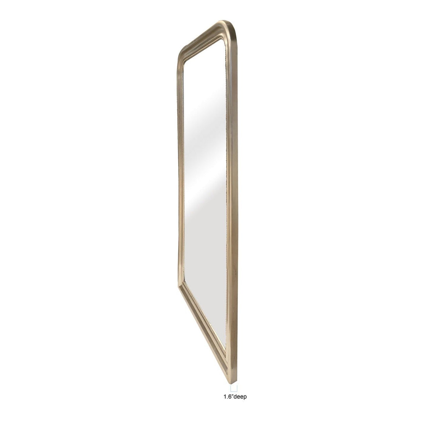 SBC Decor Duparc 31" x 48" Wall-Mounted Arched Wood Frame Accent Mirror In Champagne Gold Finish
