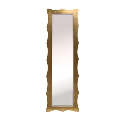 SBC Decor Harmony 19" x 66" Wall-Mounted Full-Length Wood Frame Dresser Mirror In Gold Leaf Finish