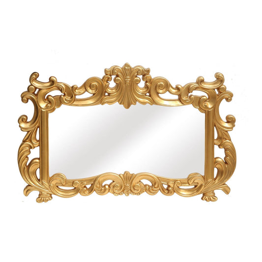SBC Decor La Rue 46" x 28" Wall-Mounted Light Weight Resin Wall Mirror In Brushed Gold Finish