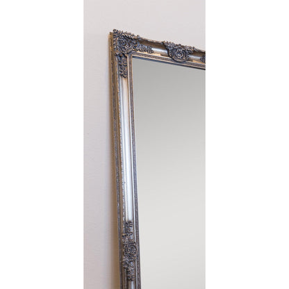 SBC Decor Mayfair Belle 19" x 60" Wall-Mounted Full Length Wood Frame Dresser Mirror In Antique Silver Finish