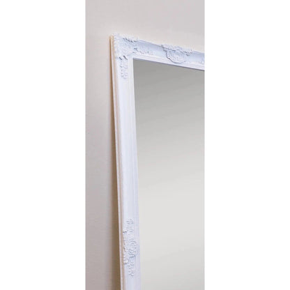 SBC Decor Mayfair Belle 19" x 60" Wall-Mounted Full Length Wood Frame Dresser Mirror In Matte White Finish