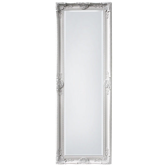 SBC Decor Mayfair Belle 19" x 60" Wall-Mounted Full Length Wood Frame Dresser Mirror In Matte White Finish