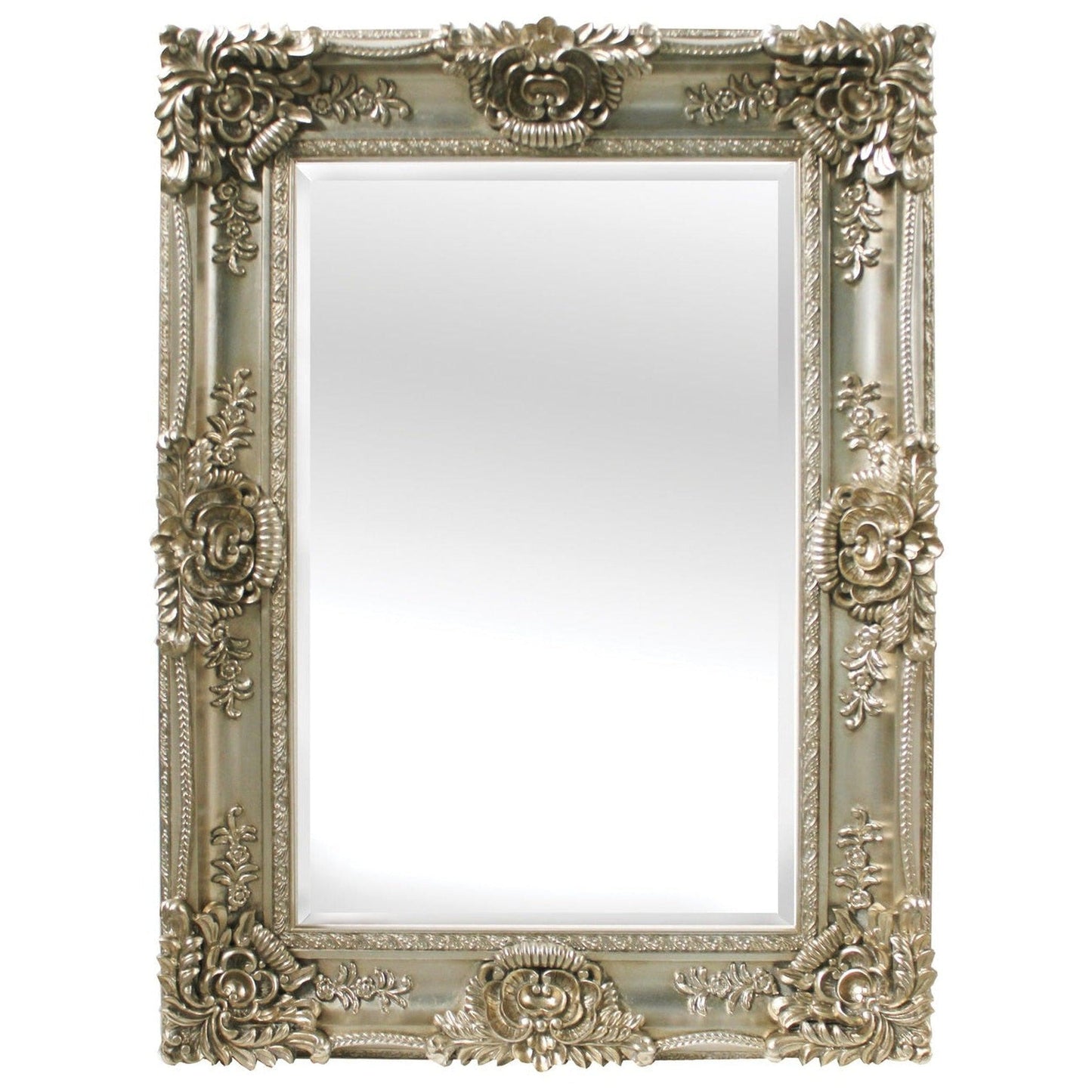 SBC Decor Mayfair Large 35" x 48" Wall-Mounted Full Length Wood Frame Dresser Wall Mirror In Champagne Gold Finish