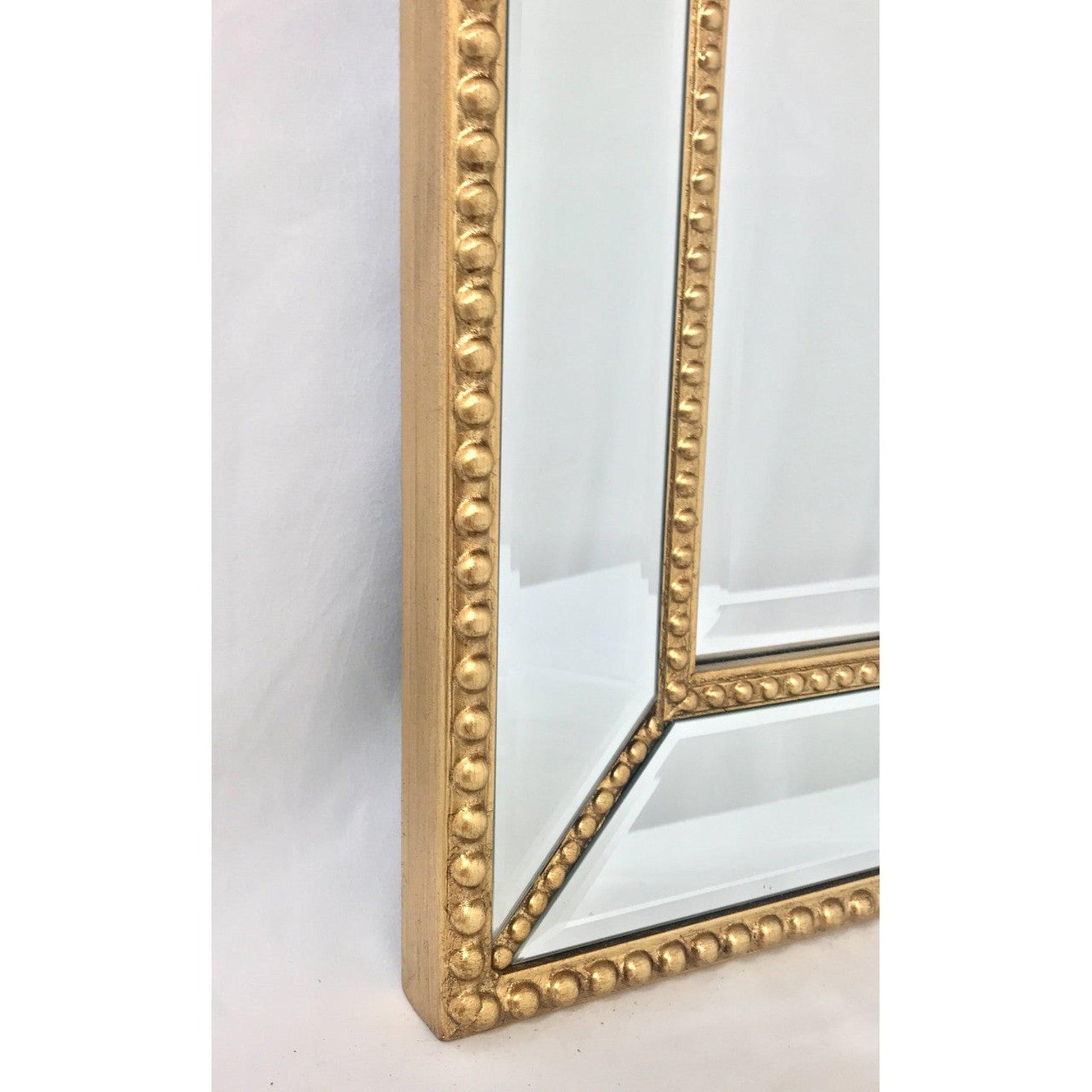 SBC Decor Roxeburghe 30" x 41" Wall-Mounted Wood Frame Large Wall Mirror In Brushed Gold Finish