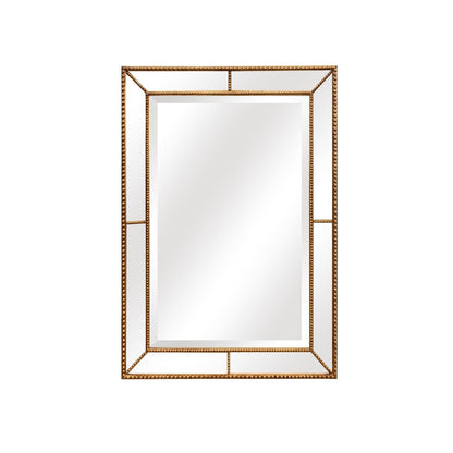 SBC Decor Roxeburghe 30" x 41" Wall-Mounted Wood Frame Large Wall Mirror In Brushed Gold Finish