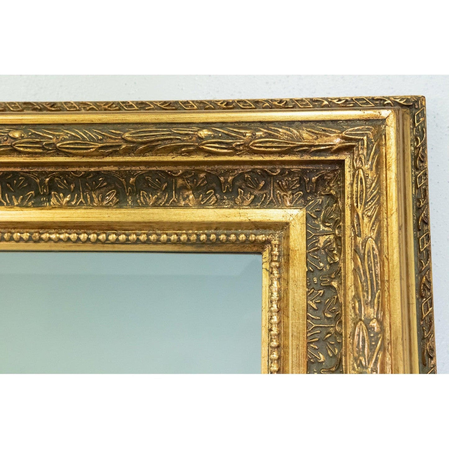 SBC Decor Sophia 40" x 78" Wall-Mounted Wood Frame Dresser Mirror In Antique Gold Finish