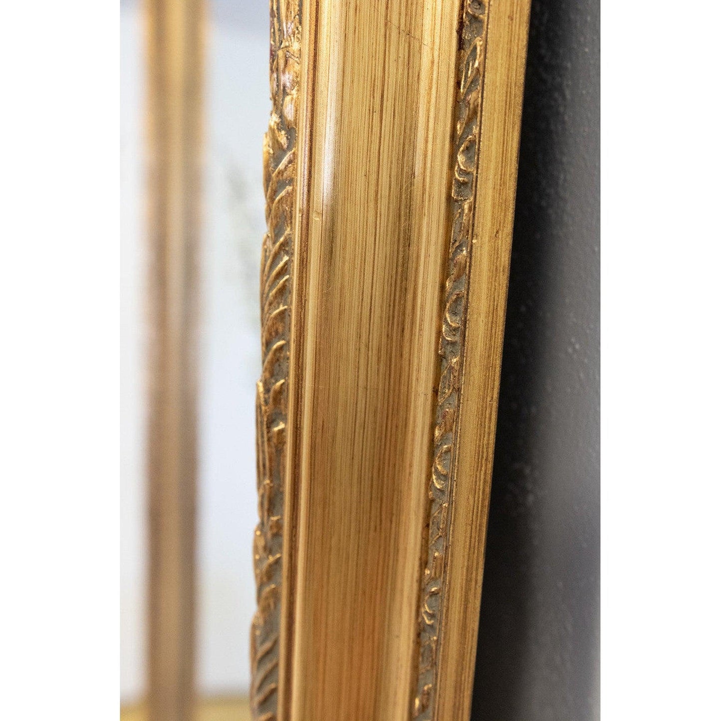 SBC Decor Sophia 40" x 78" Wall-Mounted Wood Frame Dresser Mirror In Antique Gold Finish