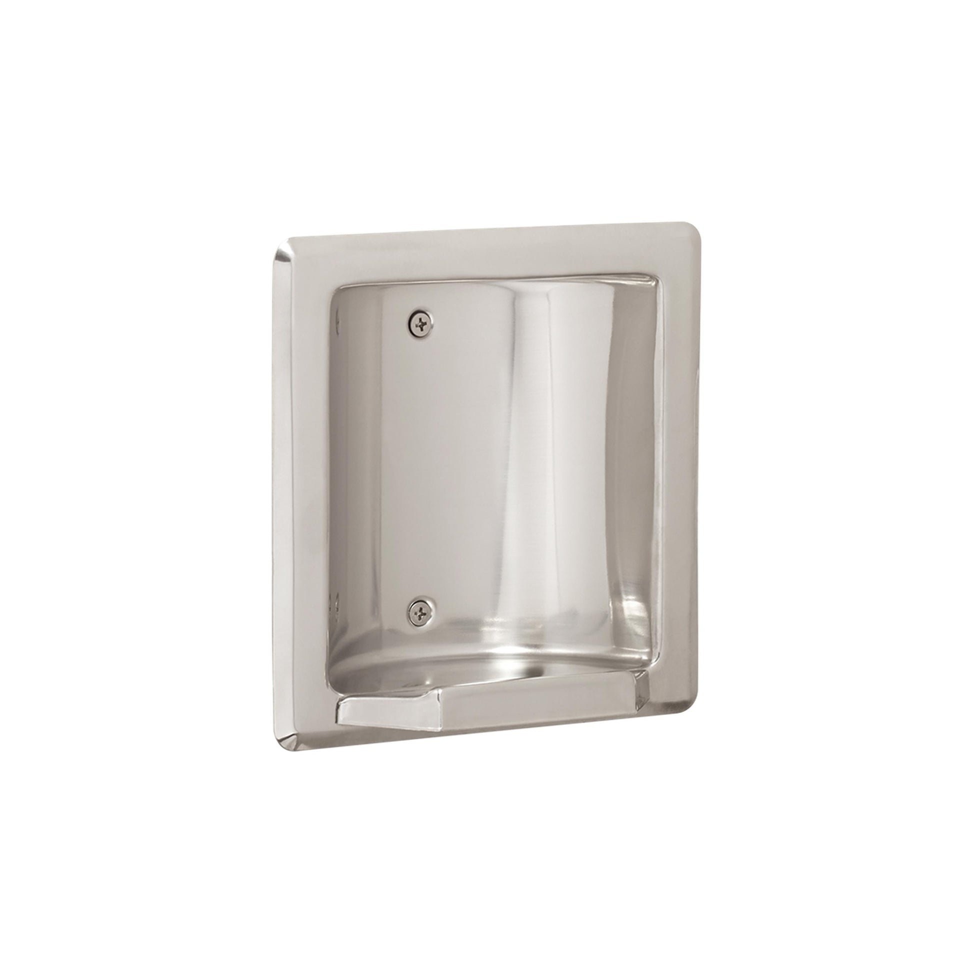 Seachrome Cal Series Recessed Soap and Tumbler Holder with Metal Lip in Polished Stainless Steel Finish