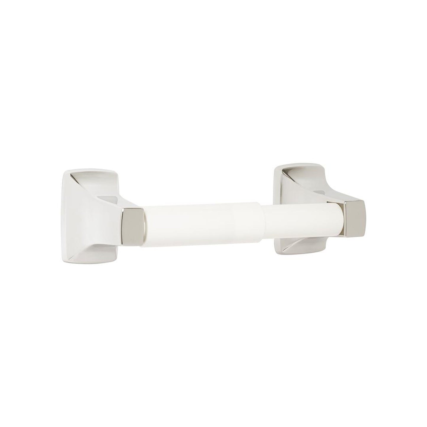 Seachrome Contemporary Series 7" x 3" Die Cast Zinc Alloy Single Toilet Paper Holder With Plastic Spring White Roller