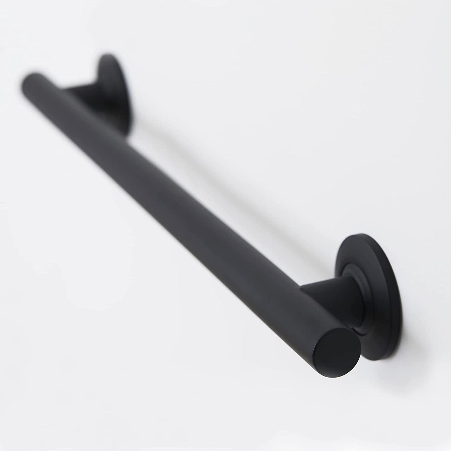 Seachrome Coronado 18" Matte Black Powder Coated Stainless Steel Wall Mount Bathroom Shower Grab Bar, 1.25" Diameter, ADA Compliant