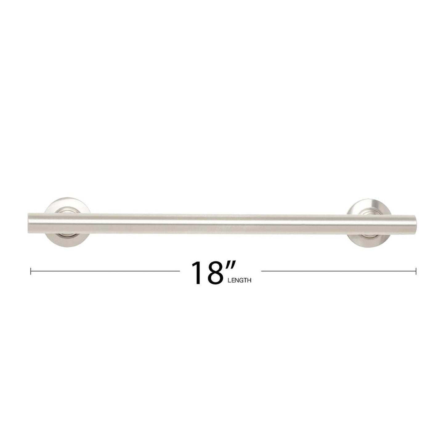 Seachrome Coronado 18" Satin Stainless Steel Wall Mount Bathroom Shower Grab Bar, 1.25" Diameter, ADA Compliant