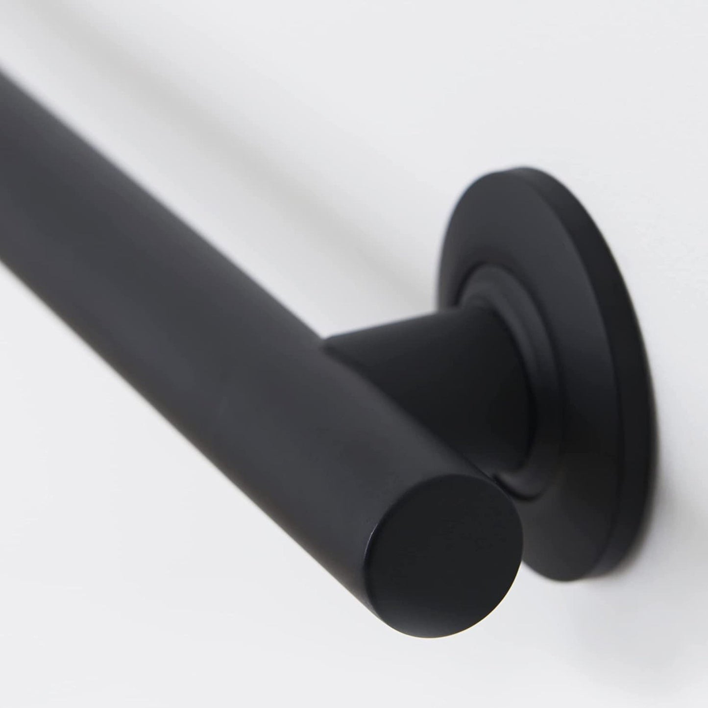 Seachrome Coronado 24" Matte Black Powder Coated Stainless Steel Wall Mount Bathroom Shower Grab Bar, 1.25" Diameter, ADA Compliant