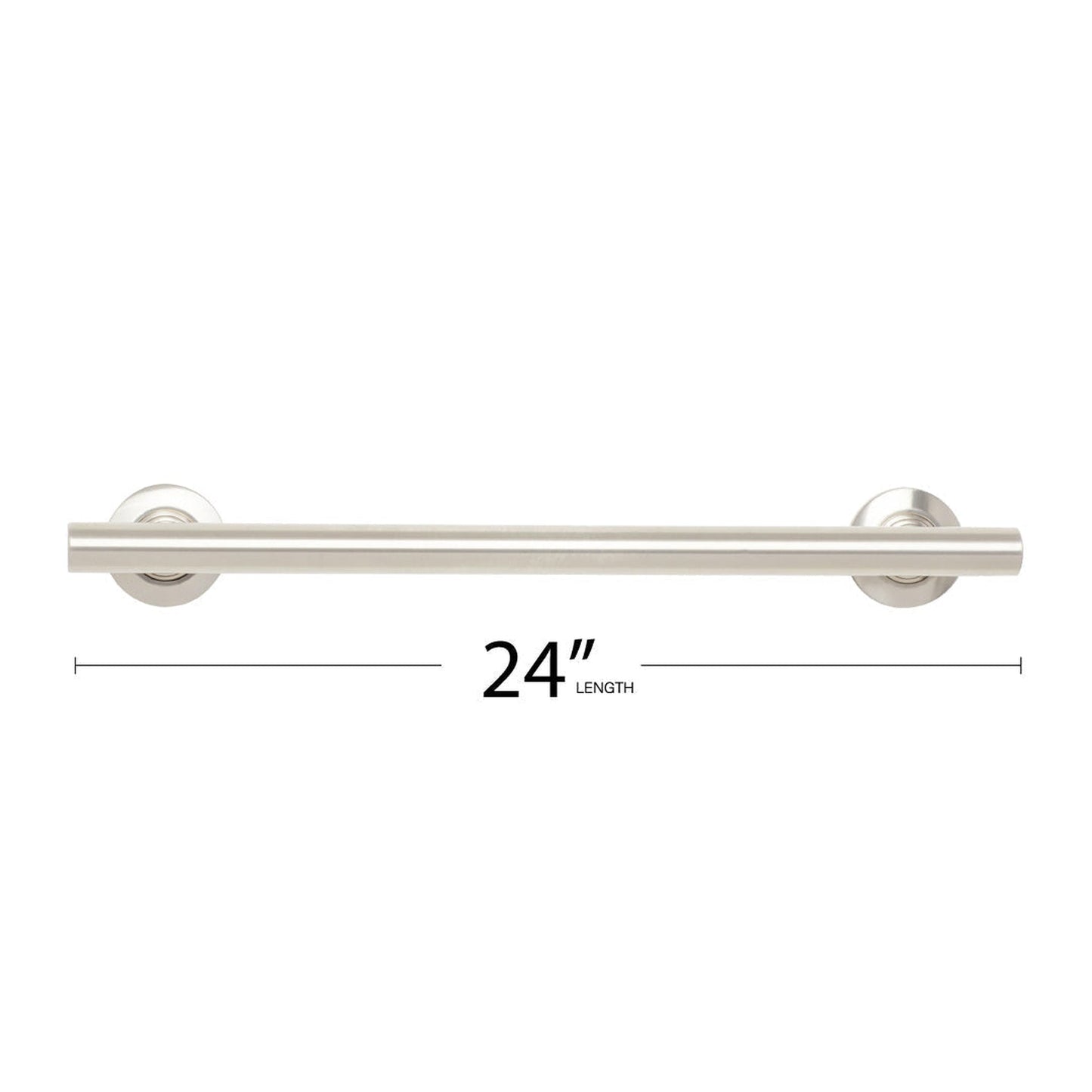 Seachrome Coronado 24" Satin Stainless Steel Wall Mount Bathroom Shower Grab Bar, 1.25" Diameter, ADA Compliant