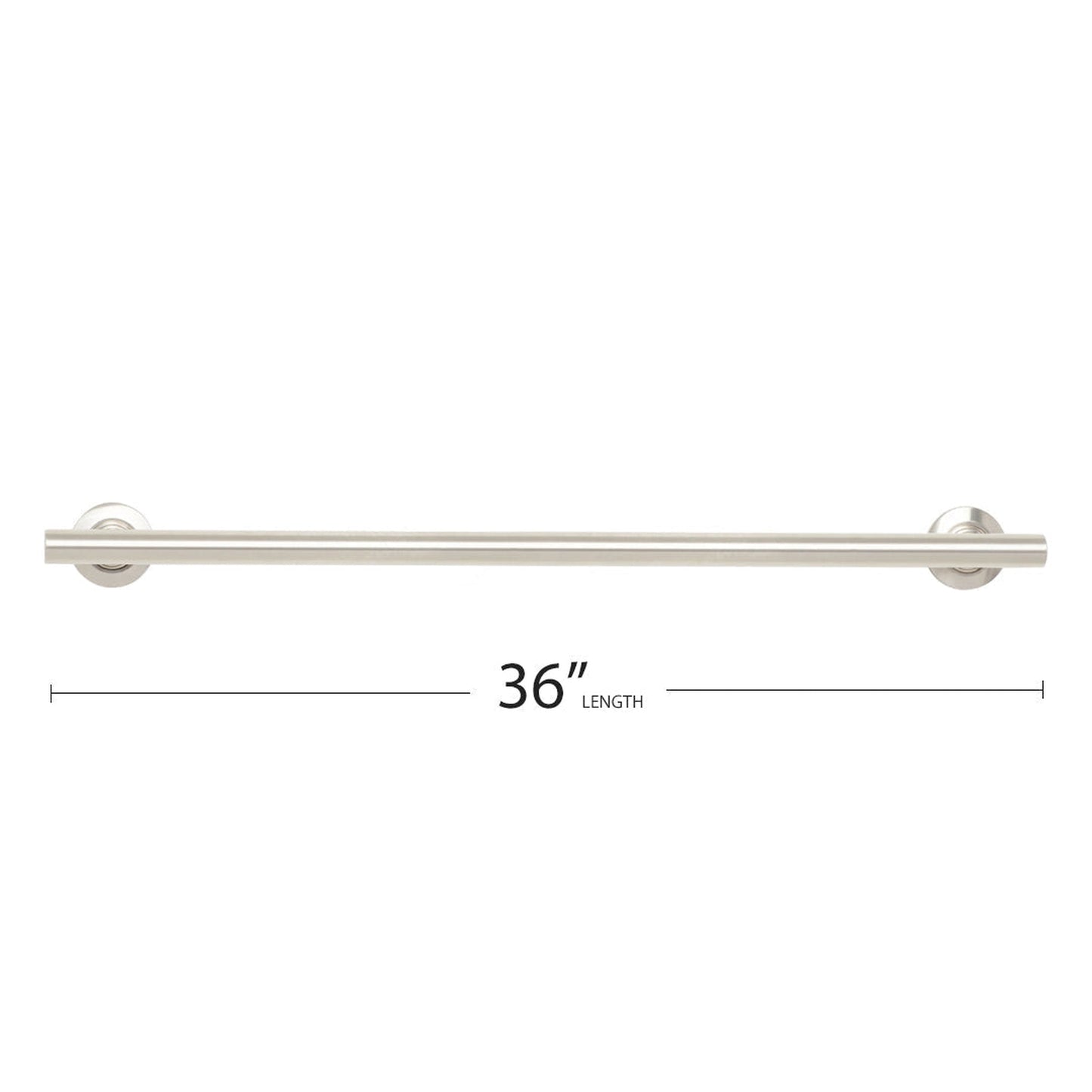 Seachrome Coronado 36" Satin Stainless Steel Wall Mount Bathroom Shower Grab Bar, 1.25" Diameter, ADA Compliant