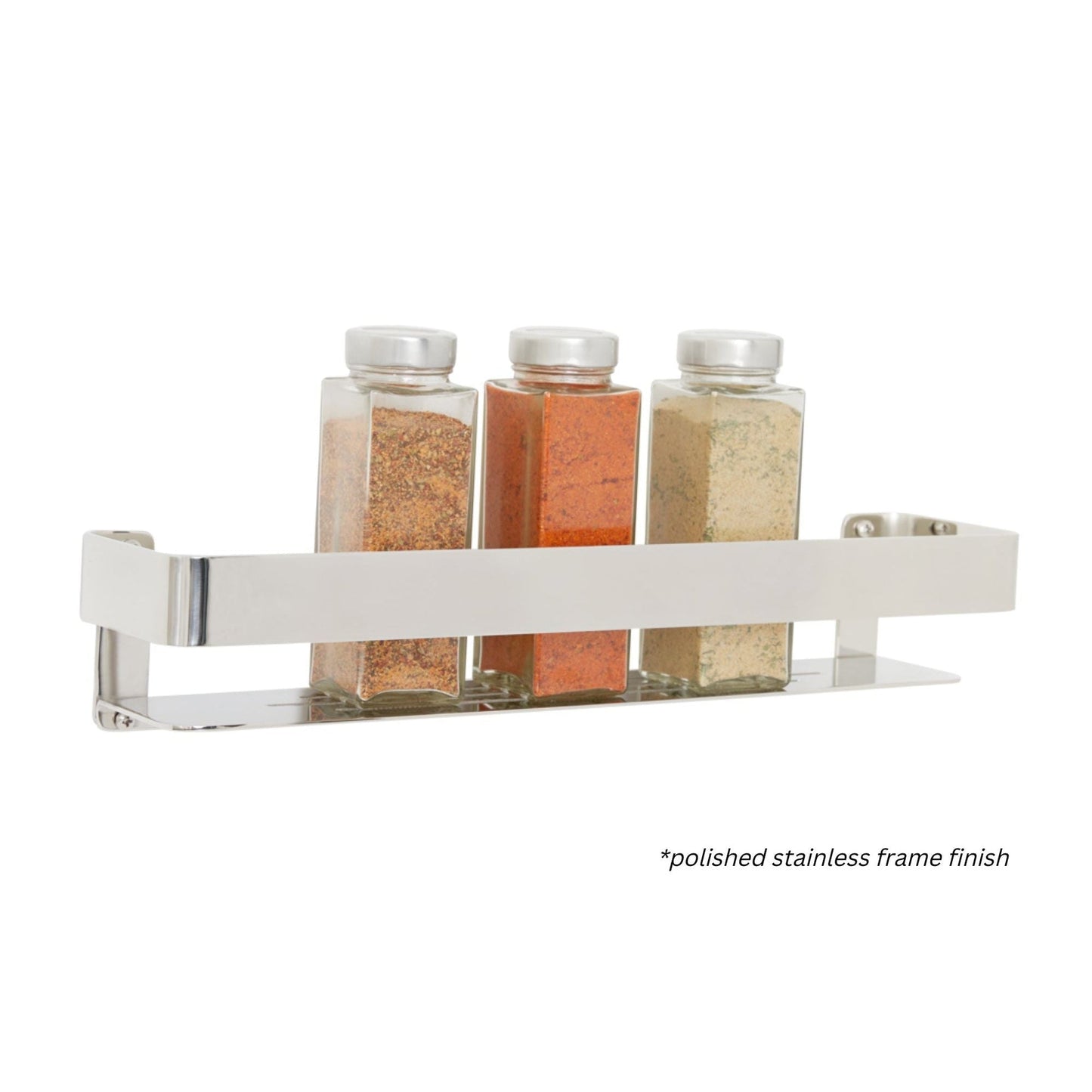 Seachrome Coronado 700 Series 18" x 4" Rectangular Shower Shelf With Rail in Almond Powder Coated Stainless Steel Finish