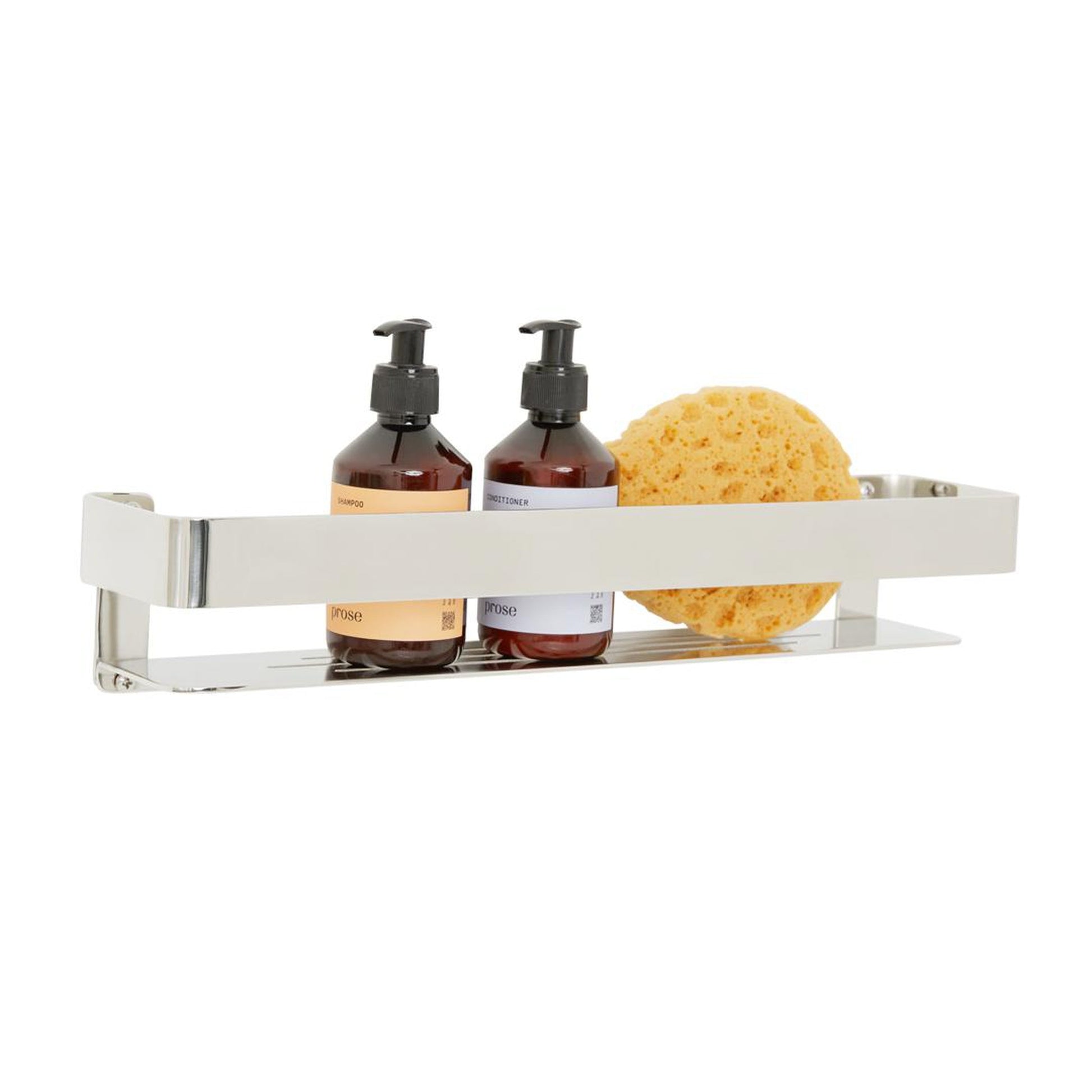 Seachrome Coronado 700 Series 18" x 4" Rectangular Shower Shelf With Rail in Satin Stainless Steel Finish