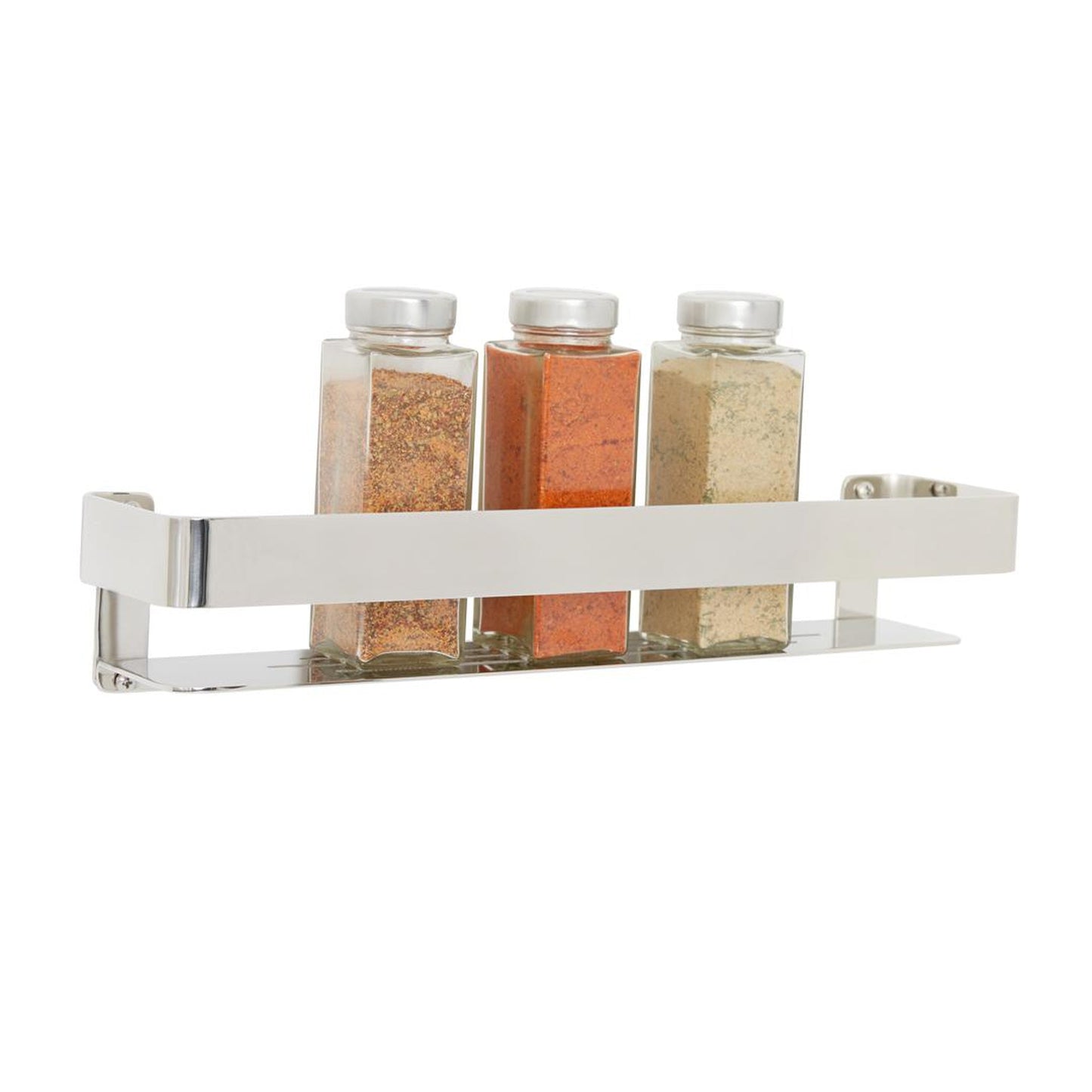 Seachrome Coronado 700 Series 18" x 4" Rectangular Shower Shelf With Rail in Satin Stainless Steel Finish