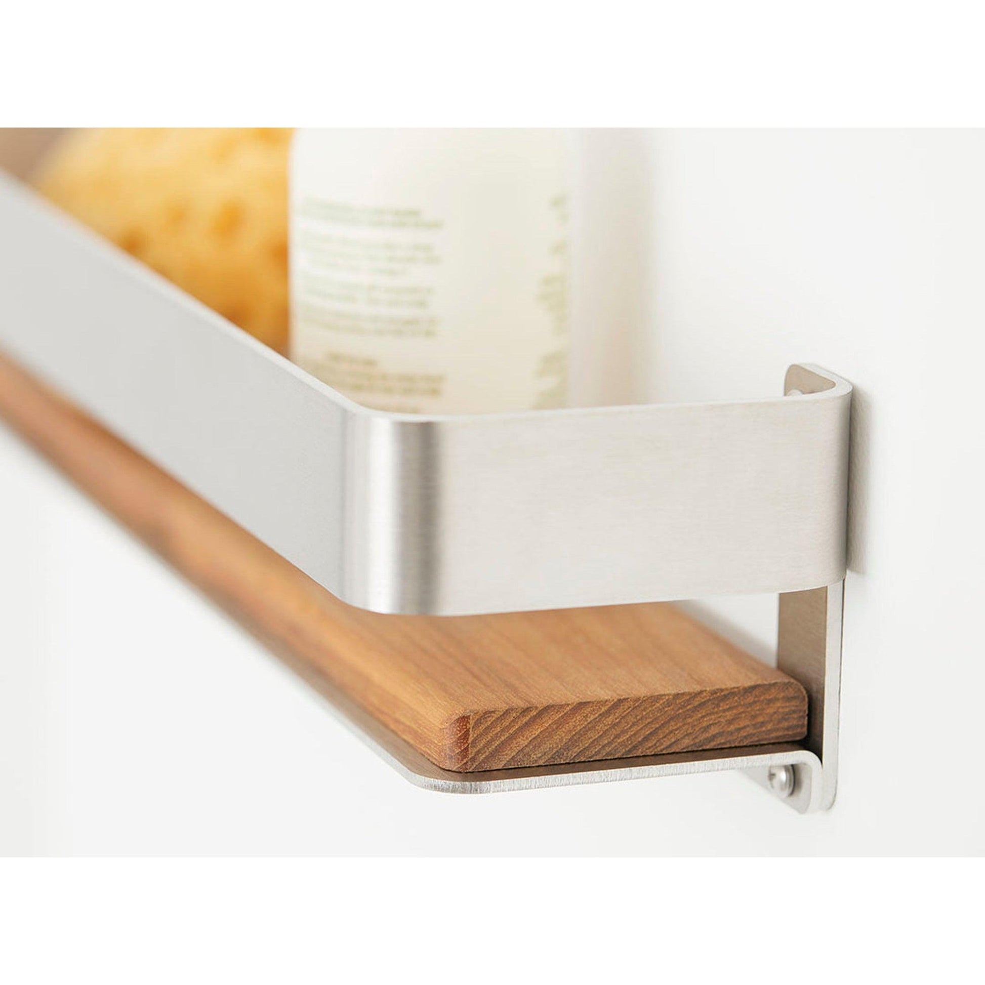 The Teak And Stainless Steel Shower Organizer