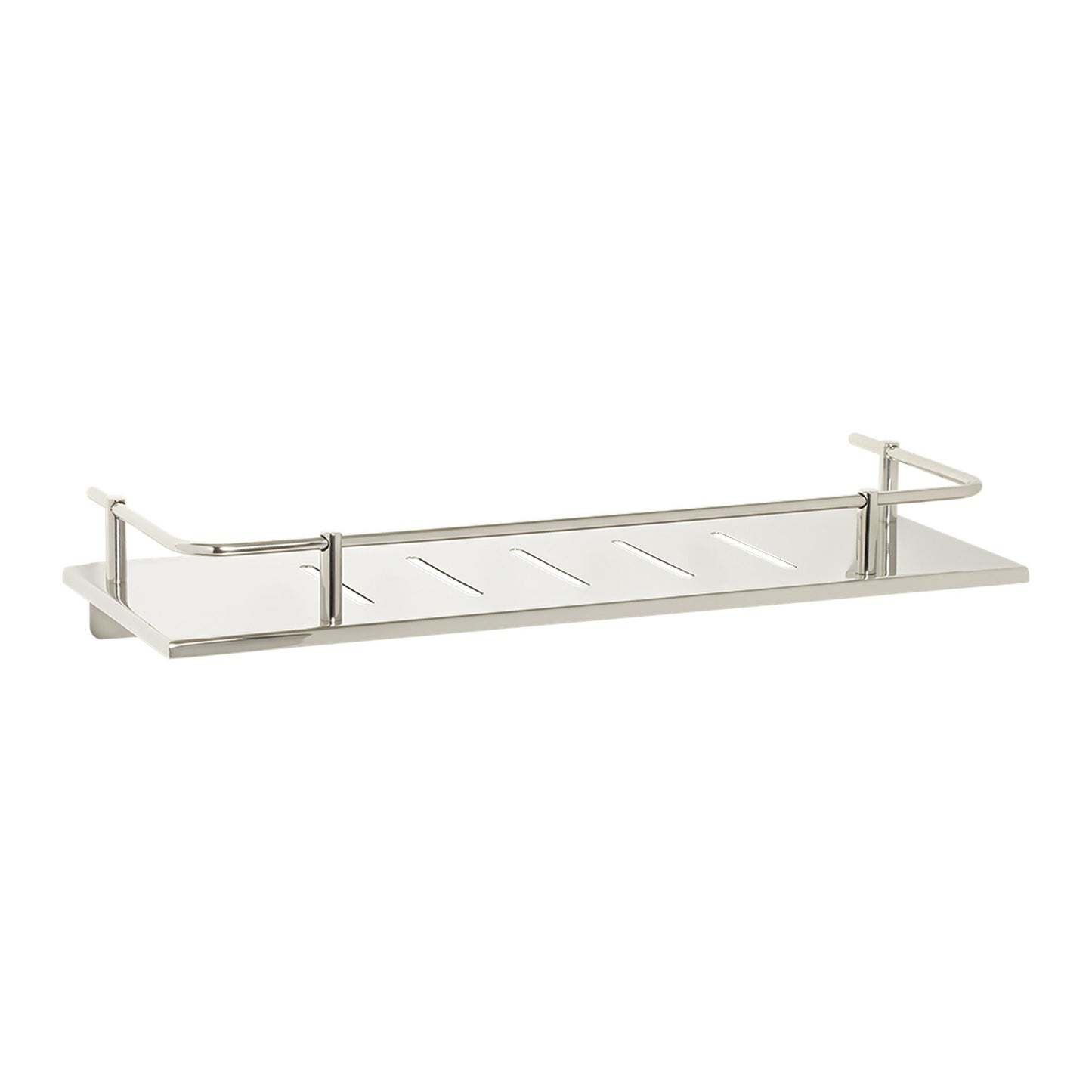 Seachrome Lifestyle and Wellness 720 Series 16" x 6" Rectangular Sundries Shower Shelf With Rail in Satin Stainless Finish