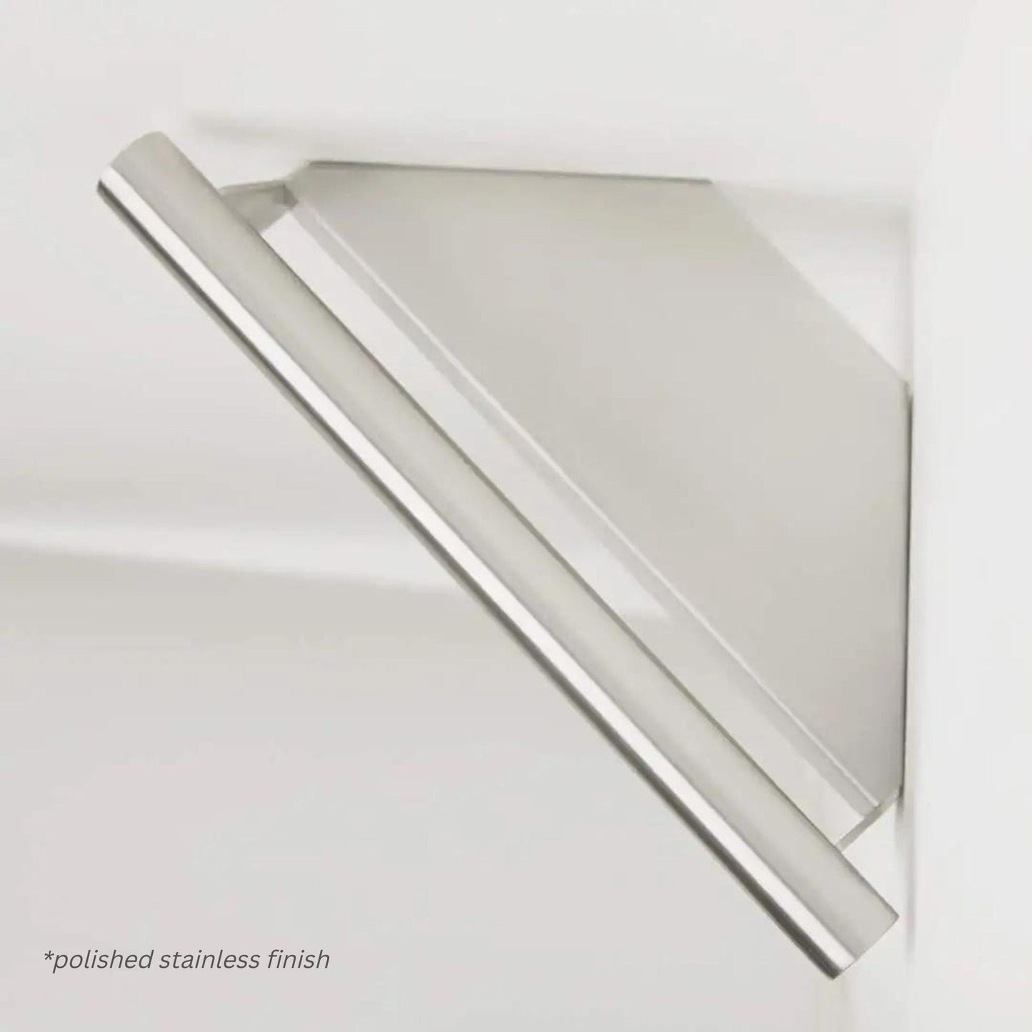 Seachrome Lifestyle and Wellness Series 14" x 8.5" Corner Shower Shelf With Handle in Satin Stainless Finish