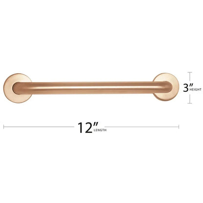 Seachrome Signature Series 12" CuVerro Antimicrobial Copper Alloy, Straight Bathroom Grab Bar, 1.25" Diameter, ADA Compliant