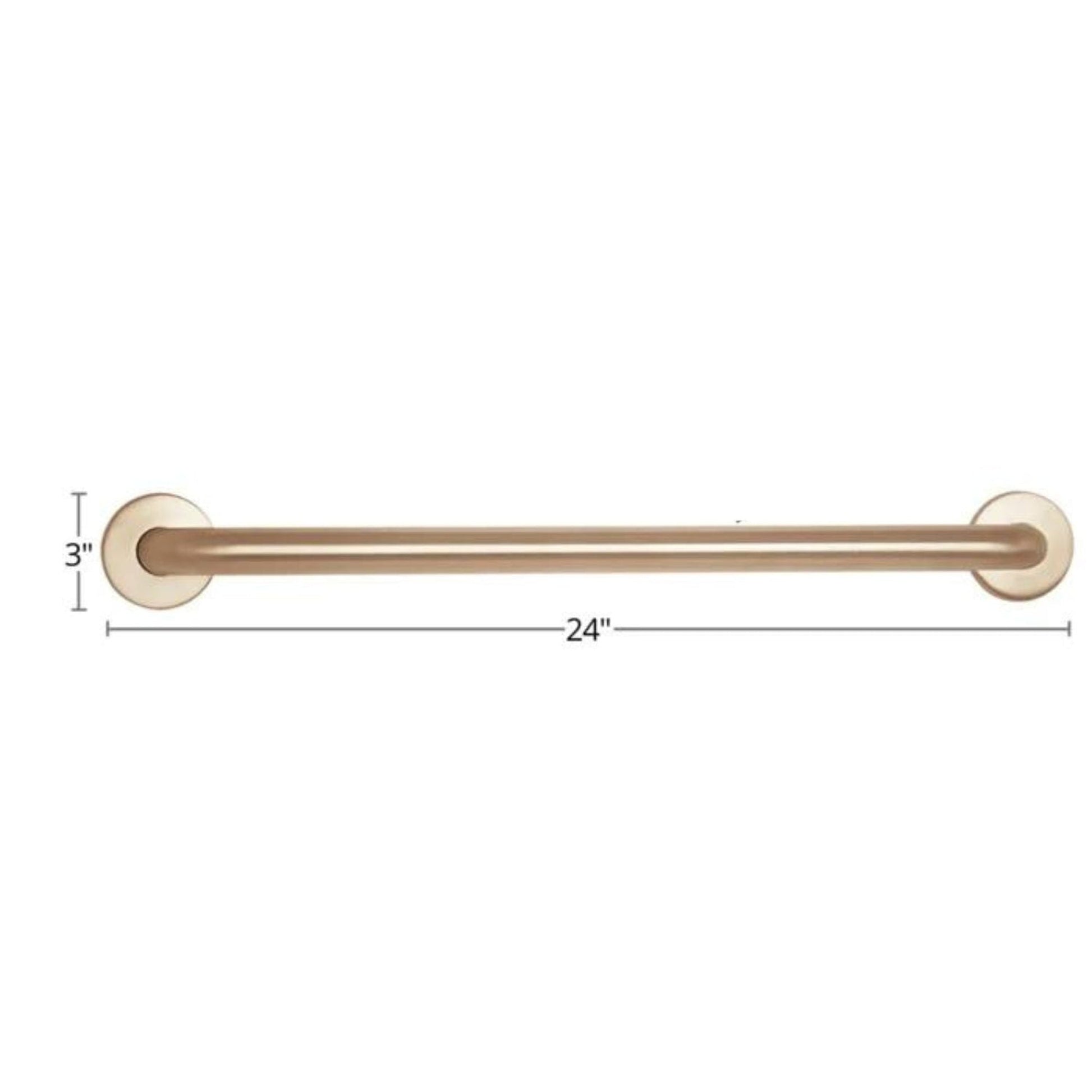 Seachrome Signature Series 24" Satin Stainless Straight Bathroom Grab Bar, CuVerro Antimicrobial Copper Alloy, 1.25" Diameter, ADA Compliant