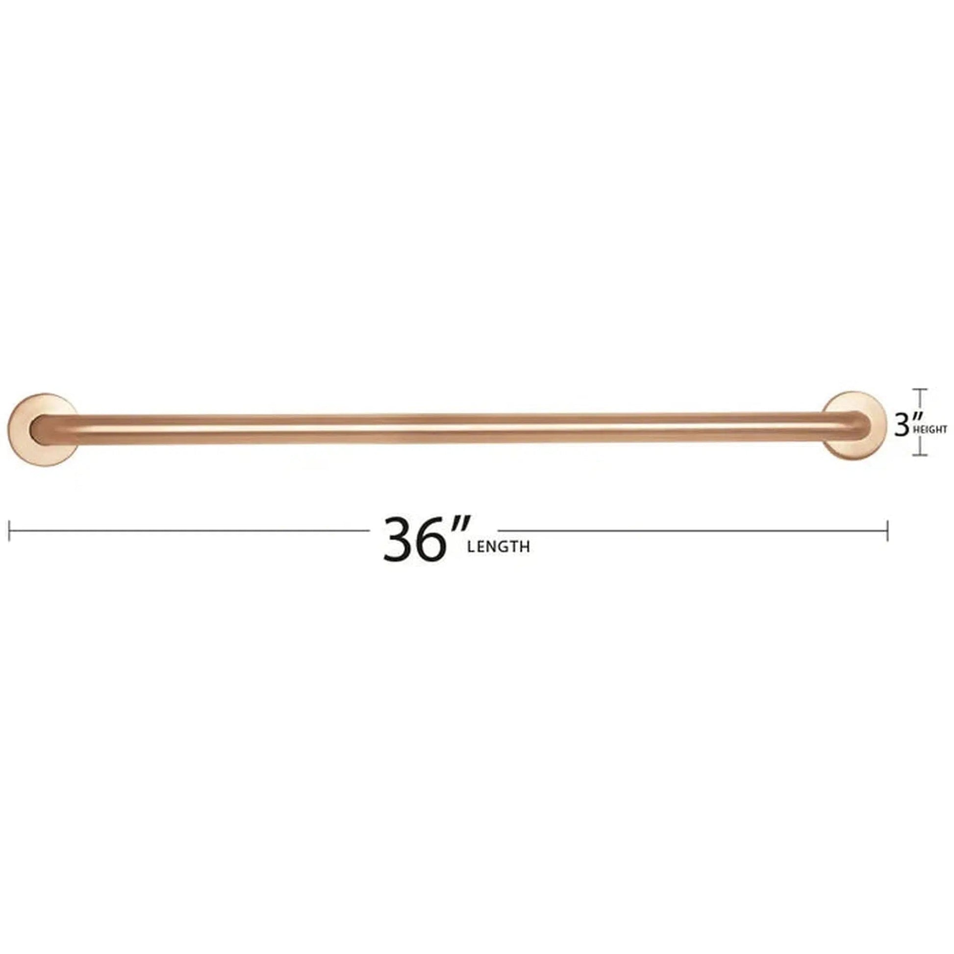 Seachrome Signature Series 36" Satin Stainless Straight Bathroom Grab Bar, CuVerro Antimicrobial Copper Alloy, 1.25" Diameter, ADA Compliant