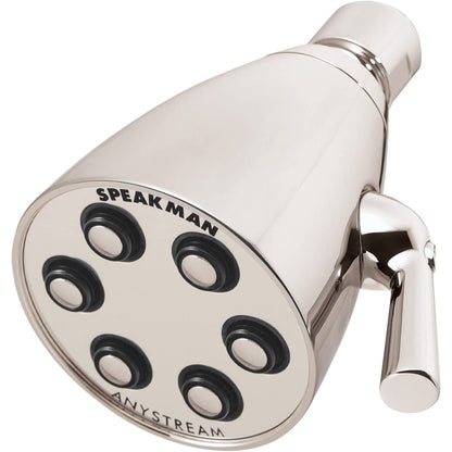 Speakman Icon 6-Jet 3-Spray Pattern Low Flow 2.0 GPM Solid Brass Shower Head in Polished Nickel Finish