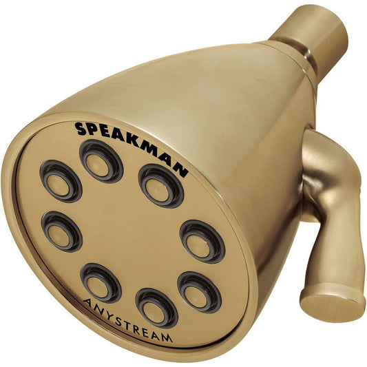Speakman Icon 8-Jet 3-Spray Pattern 2.5 GPM Solid Brass Shower Head in Brushed Bronze Finish